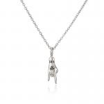 925 Sterling Silver Chain Necklace Unique Handsome Middle Finger Pendant