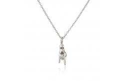 China 925 Sterling Silver Chain Necklace Unique Handsome Middle Finger Pendant supplier