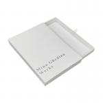 White Box With Texture Pattern Simple Elegant With Logo Silver Shiny Cardboard Drawer Jewellery  Small Gift Packaging for sale