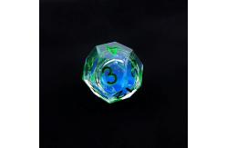 China Transparent blue liquid natural resin desktop game dice set dnd dice supplier