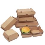 Foldable Kraft Paper Brown Burger Box Oil Proof Take Away Packaging for sale