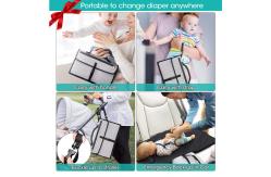 China Waterproof Baby Changing Pad Diaper Bag Geometric Pattern Portable Changing Pad supplier