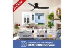 China 42 Inch Black Flushed Mounted Bedroom Samrt Home Ceiling Fan With Lights supplier