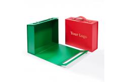 China Custom Logo Gift Box Made From Exquisite Recyclable Carton With Practical Leather Handle supplier