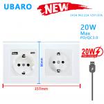 Type 157 110-240Vac 50/60Hz Electrical Wall Socket With 2 Sockets and 3500W Output for Multiple Devices for sale