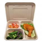 Sugarcane Bagasse 3-4 Compartment Food Container Biodegradable With Lid for sale