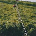 Tubular Hot Dip Galvanized 40m Guyed Mast Tower for sale