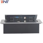With Oval Pop Up  Button Silver Table  Flip Up Multimedia Socket For Office Room for sale