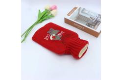 China Cover Reusable 1000ml Red Rubber Hot Water Bottle Thickened supplier