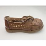 China Lady brown breathable hollow lace-up comfortable women's shoes with soft soles for sale