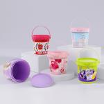 Customized Logo PP Plastic Bucket With Lid Handle for Peanut Butter Packaging Containe for sale