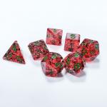 Red pomegranate Sequins Resin Boarding Dice Set  dnd dice
