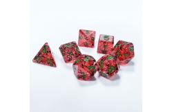 China Red pomegranate Sequins Resin Boarding Dice Set  dnd dice supplier