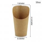 Disposable Single Sided Scoop Kraft Paper Cup For French Fries Chips for sale