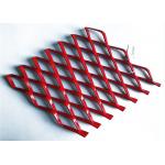 2m Length Red Color Raised Aluminium Diamond Mesh Sheet for sale