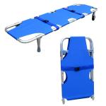 Portable Rescue Folding Stretcher With Two Straight Wheels Emergency Medical