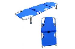 China Portable Rescue Folding Stretcher With Two Straight Wheels Emergency Medical supplier