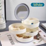 10x10x10cm White Rotating Jewelry Organizer Box for Compact Storage Product Application Jewelry display for sale