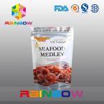 Customized Printing Stand Up Zipper Foil Pouch Packaging For Frozen Seafood for sale