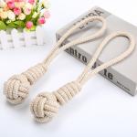 Beige Colors Long Size34cm Beige Cotton Dog Chew Rope Plush Toys for sale