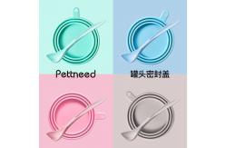 China Circle Shape Silicone Cat Food Can Lids With Spoon supplier