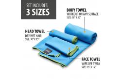 China Quick Dry Lightweight Microfiber Travel Towels 3 Size Pack supplier
