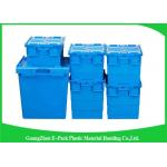 Nestable Plastic Attached Lid Containers ,  Industrial Storage Turnover Crate for sale