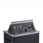 Flip Up Furniture Jack Desktop Pop Up Power Data Connector Swivel Socket Outlet Box for sale