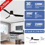 Manufacture Fan Low Profile Dimmable Led Ceiling Fan With ABS Blade Black