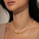 18K Gold Plated Double Chain Necklace for Girls' Fashion Accessory Collection
