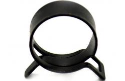 China 25mm Diameter Black Plated Single Ear Stepless Hose Clamps supplier