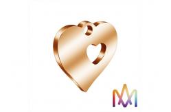 China OEM Handmade Hollow Heart Shaped Engraved Bracelet Charms supplier