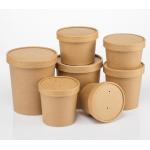 Eco Friendly Compostable Takeaway 8oz 12oz 16oz 26oz 32oz Biodegradable PLA Kraft Paper Disposable Soup Cup Bowl for sale