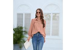 China Chiffon White Ruffle Shirt Autumn Spring Hooded Collar Women Trucksuit supplier