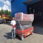 Mobile 10m Scissor Lift Aerial Work Platform With Emergency Stop Button for sale