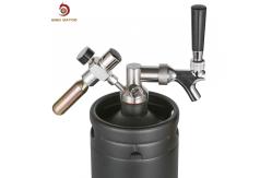 China Matte Black Pressurized Mini Keg , 2L 64oz Pressurized Beer Mini Keg System supplier