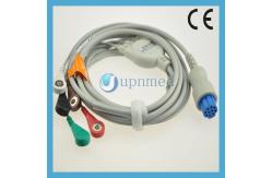 China Datex one piece 5 lead clip ecg cable,round 10 pins supplier