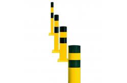 China 1.2m Yellow Steel Pipe Safety Bollard Black Bull XL Warehouse Bollards supplier