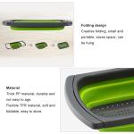 Collapsible Over the Sink Silicone Colander With Long  Handle Kitchen Folding Strainer