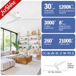 5 Speed AC Motor Remote LED Ceiling Fan With Light Wood Blades