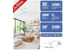 China 5 Speed AC Motor Remote LED Ceiling Fan With Light Wood Blades supplier