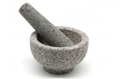 China Custom Granite Stone Mortar And Pestle Set Spices Pestle Press Grinder supplier