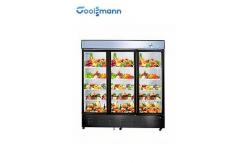 China LED Glass Door Cooler Drinks Fridge 1587L Double Layer Tempered supplier