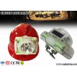 OLED Screen Cordless Led Mining Cap Lamp , IP68 1W 6000 Lux Mining Hard Hat Lights for sale