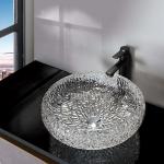 Ball Shape Round Bowl Bathroom Sink Vessel 170mm Crystal Clear Countertop Mounted for sale