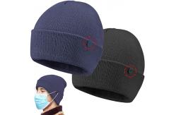 China Custom Button 58cm Knit Beanie Hats Easy To Wear Masks supplier