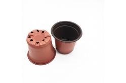China Black Orange 17cm Plastic Plant Pots Tear Resistant Sturdy Polypropylene Planters supplier