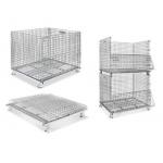 Stackable Collapsible Wire Mesh Containers / Logistics Wire Metal Pallet Cage for sale