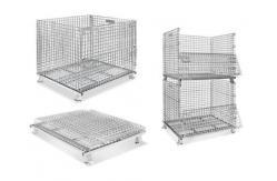 China Stackable Collapsible Wire Mesh Containers / Logistics Wire Metal Pallet Cage supplier