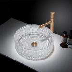 12mm Thickness Glass Vessel Basins Crystal Clear Sink No Leakage for sale